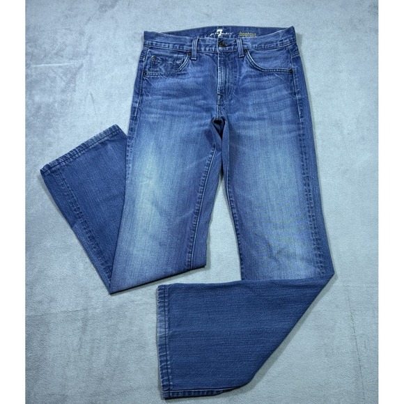 7 For All Mankind Denim - 7 For All Mankind Jeans Womens 30x31 Bootcut Midrise Slim Fit Boho USA